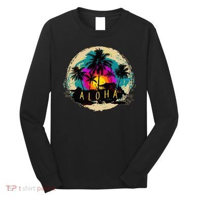 Painted Aloha Palms Beach Long Sleeve Shirt