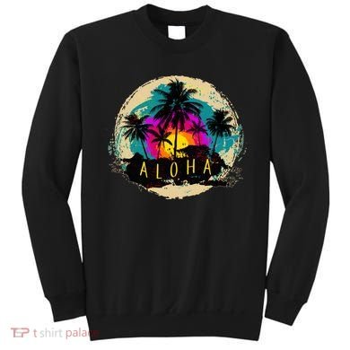 Painted Aloha Palms Beach Sweatshirt