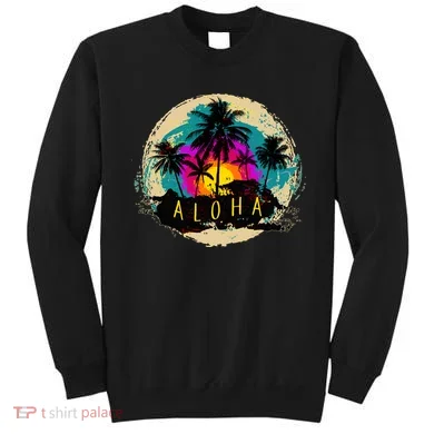 Painted Aloha Palms Beach Sweatshirt