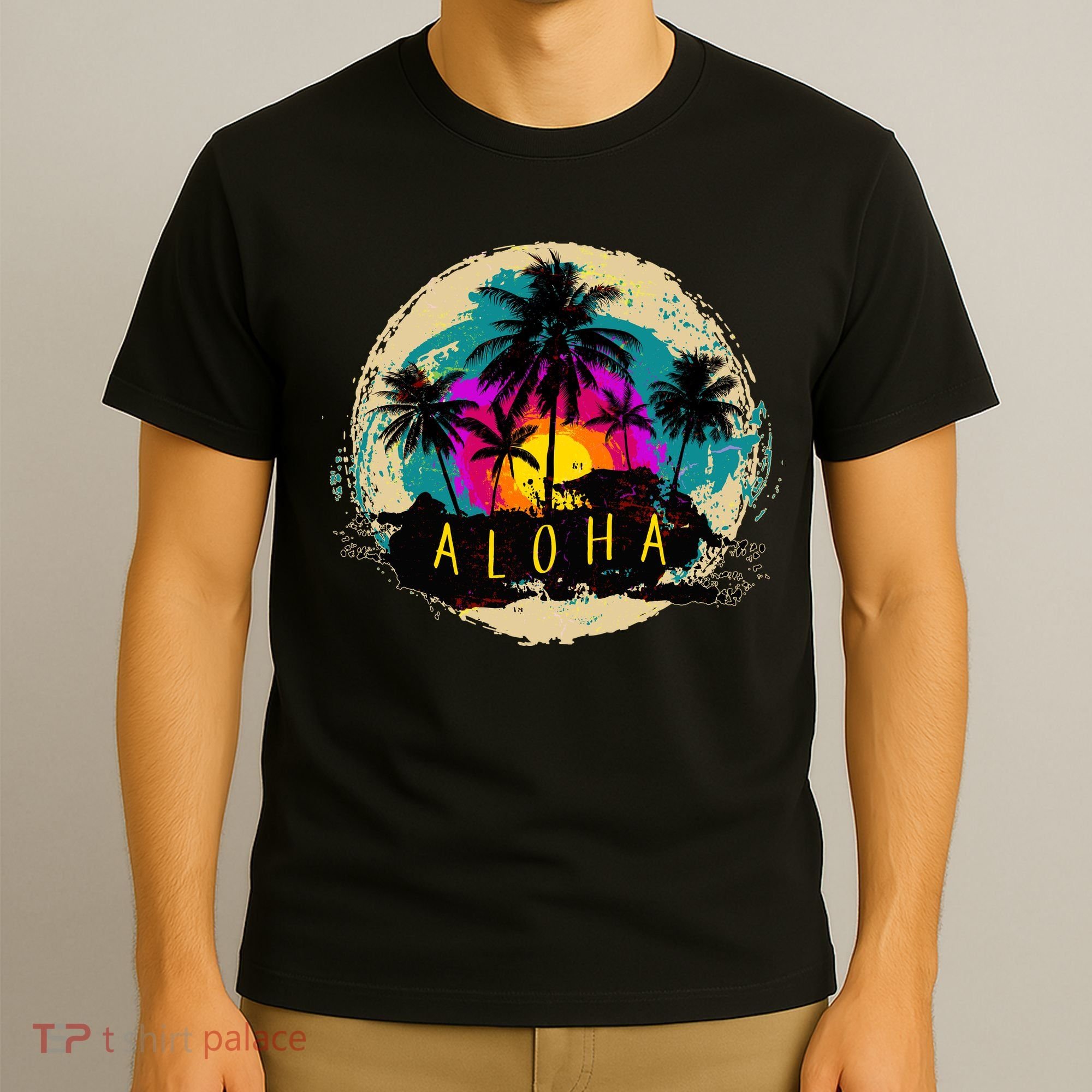 Painted Aloha Palms Beach T-Shirt