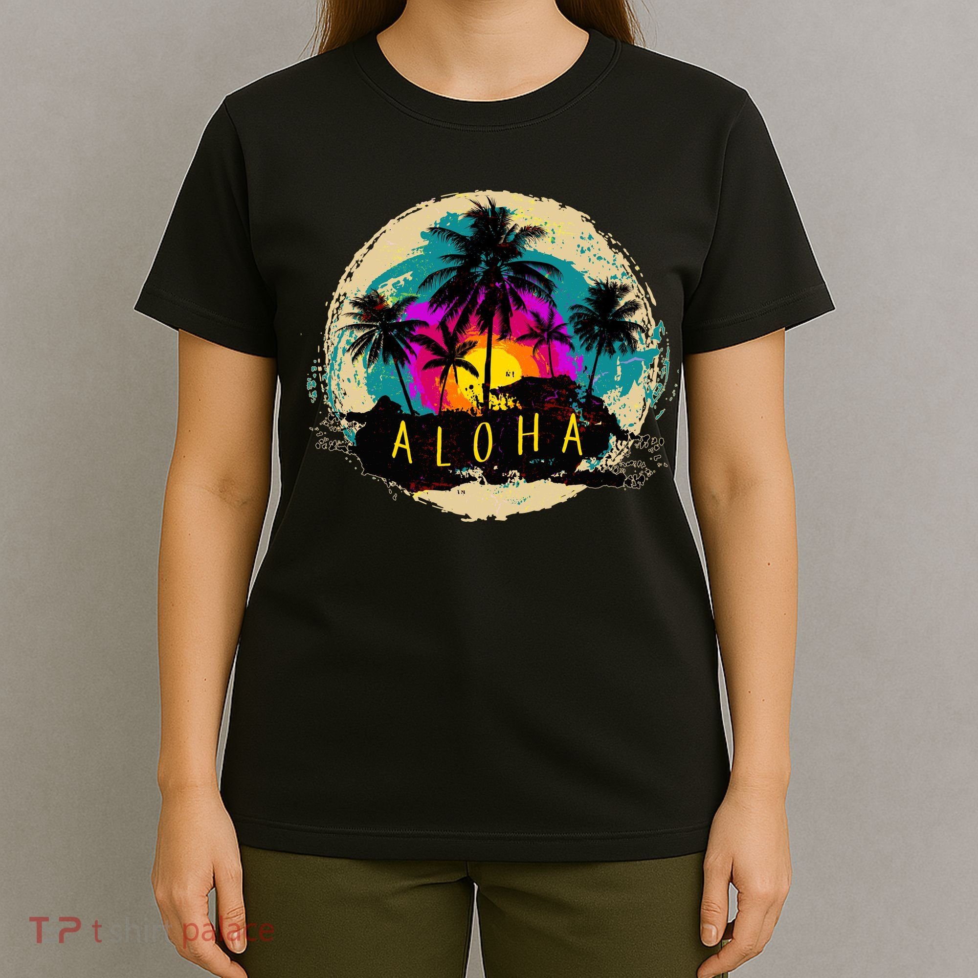 Painted Aloha Palms Beach T-Shirt