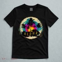 Painted Aloha Palms Beach T-Shirt thumb 5
