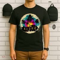 Painted Aloha Palms Beach T-Shirt thumb 6
