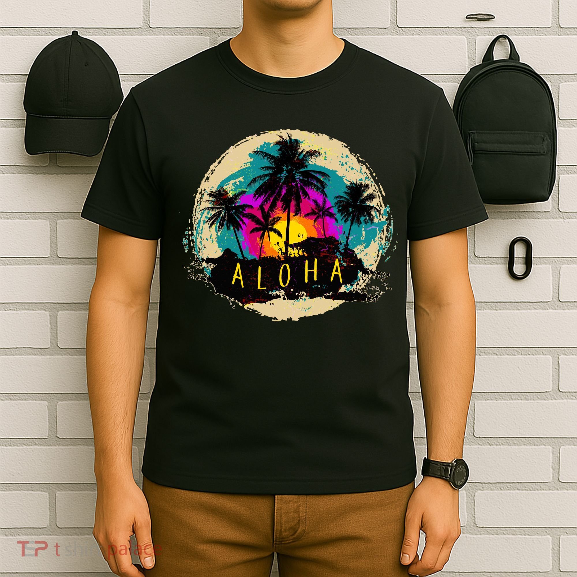 Painted Aloha Palms Beach T-Shirt