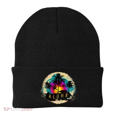 Painted Aloha Palms Beach Beanie