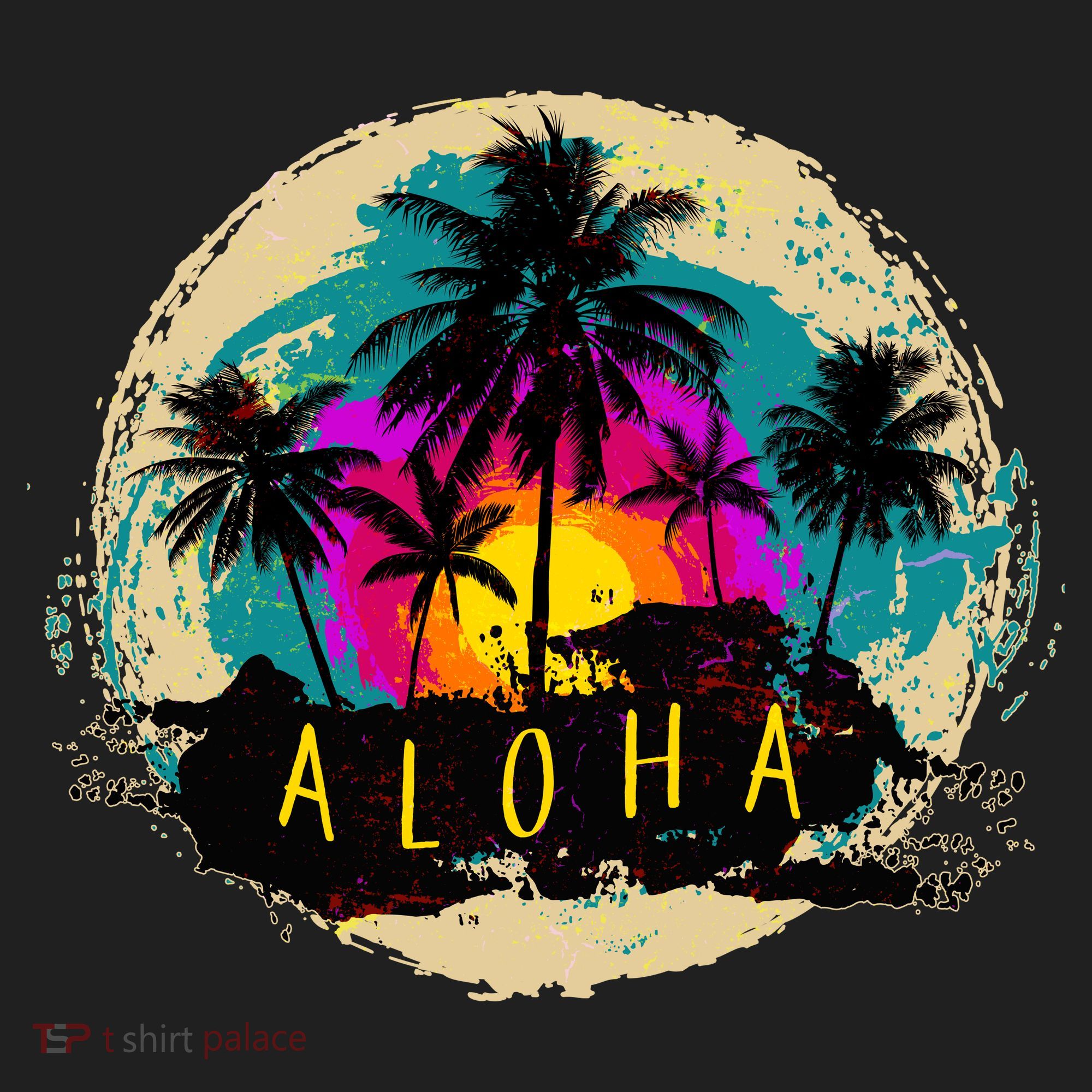 Painted Aloha Palms Beach Beanie