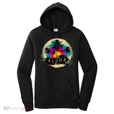 Painted Aloha Palms Beach Women's Hoodie