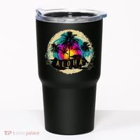 Painted Aloha Palms Beach Tumbler thumb 0
