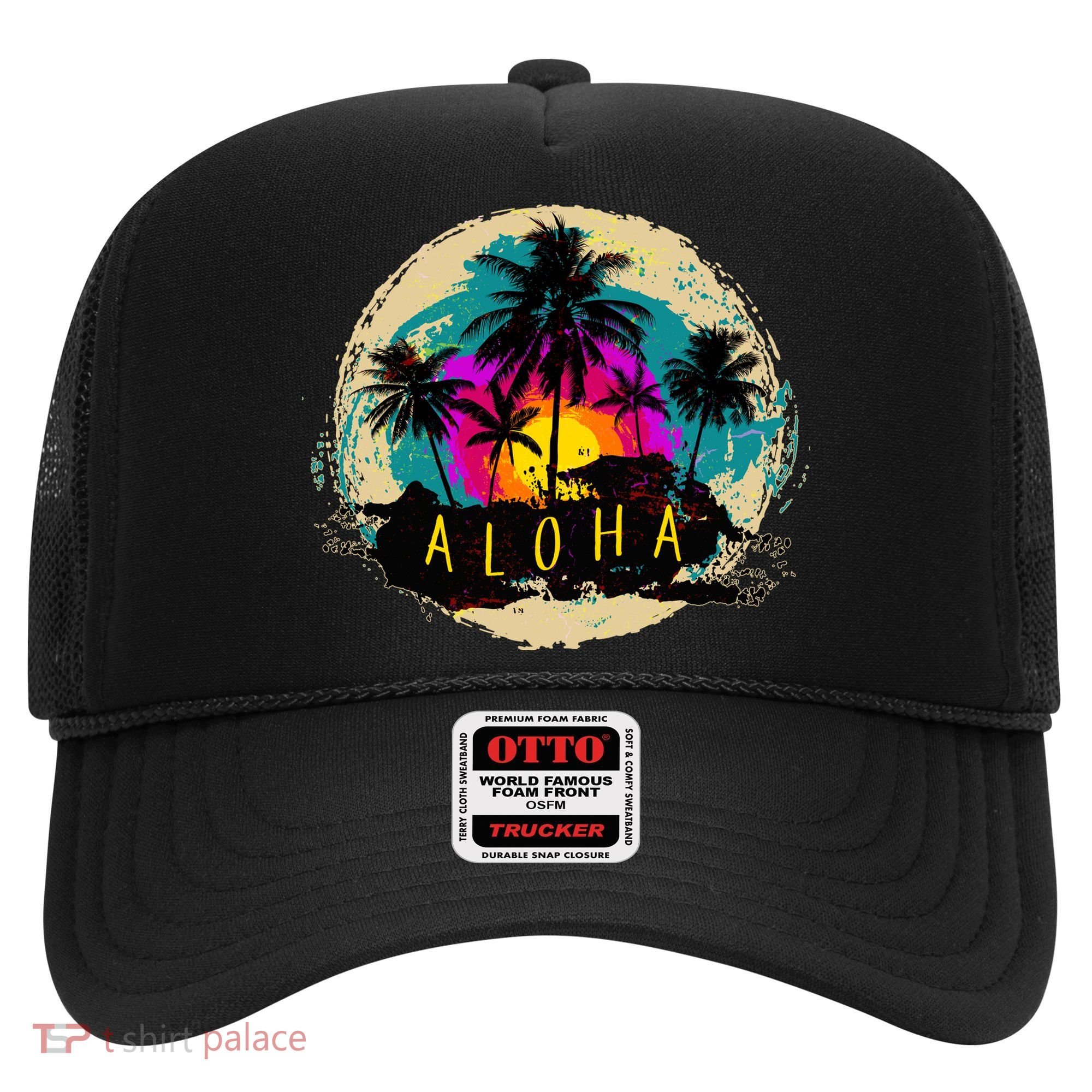 Painted Aloha Palms Beach Hat