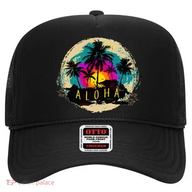 Painted Aloha Palms Beach Hat
