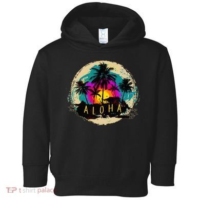 Painted Aloha Palms Beach Toddler Hoodie