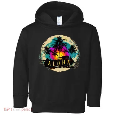 Painted Aloha Palms Beach Toddler Hoodie