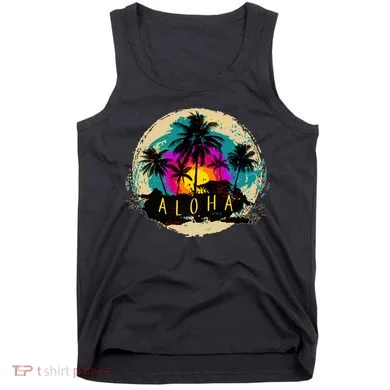 Painted Aloha Palms Beach Tank Top
