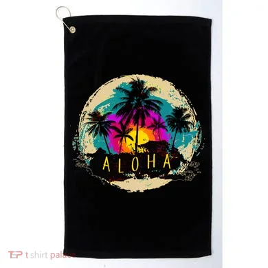Painted Aloha Palms Beach Golf Towel