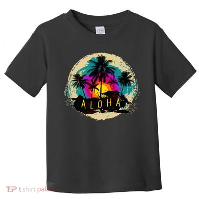 Painted Aloha Palms Beach Toddler T-Shirt