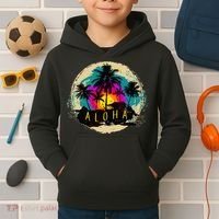 Painted Aloha Palms Beach Kids Hoodie thumb 2