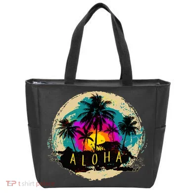 Painted Aloha Palms Beach Tote Bag