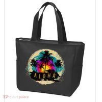 Painted Aloha Palms Beach Tote Bag thumb 3