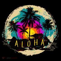Painted Aloha Palms Beach Tote Bag thumb 4