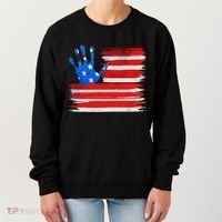 Painted American Flag Hand Print Women's Sweatshirt thumb 0