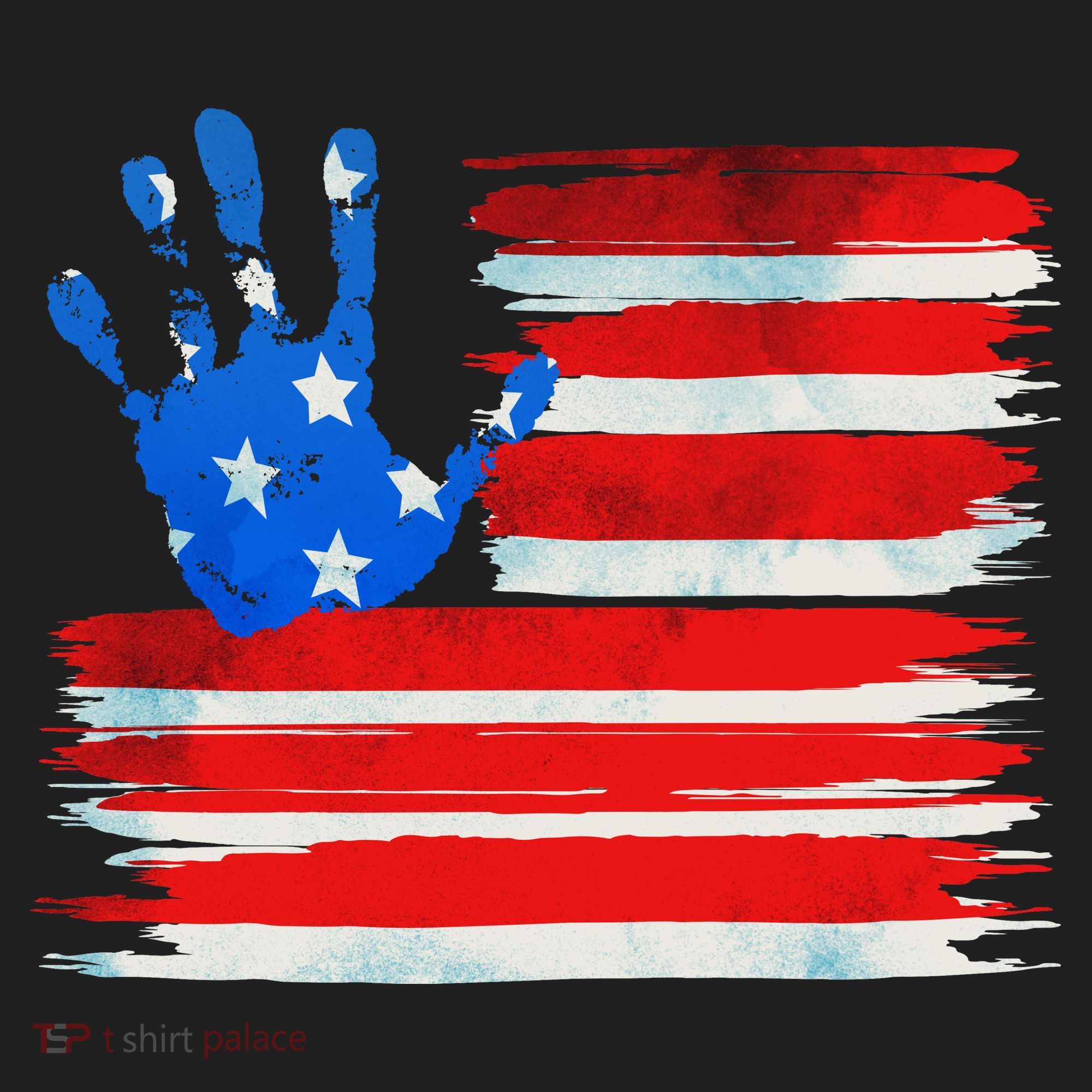 Painted American Flag Hand Print Women's Sweatshirt