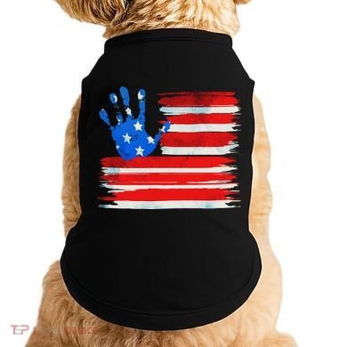 Painted American Flag Hand Print Doggie Tank
