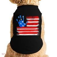Painted American Flag Hand Print Doggie Tank thumb 0