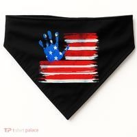 Painted American Flag Hand Print USA-Made Doggie Bandana thumb 0