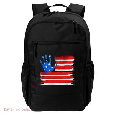 Painted American Flag Hand Print Backpack