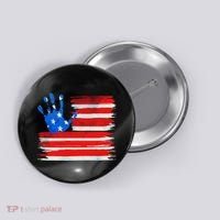 Painted American Flag Hand Print Button thumb 0