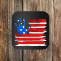 Painted American Flag Hand Print Coaster thumb 0