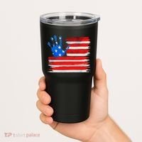 Painted American Flag Hand Print Tumbler thumb 2