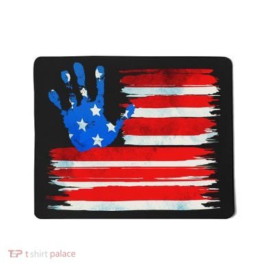 Painted American Flag Hand Print Mousepad