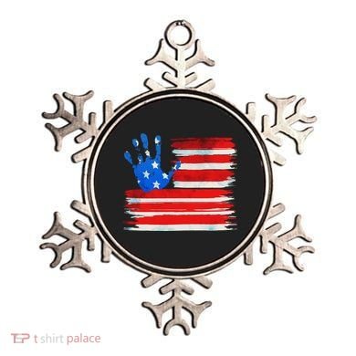Painted American Flag Hand Print Ornament