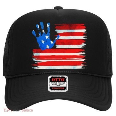 Painted American Flag Hand Print Hat