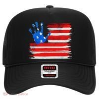 Painted American Flag Hand Print Hat thumb 0