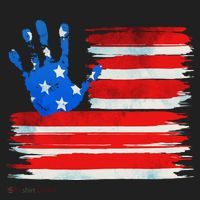 Painted American Flag Hand Print Hat thumb 2