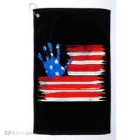 Painted American Flag Hand Print Golf Towel thumb 0