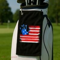 Painted American Flag Hand Print Golf Towel thumb 2