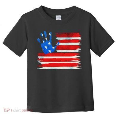 Painted American Flag Hand Print Toddler T-Shirt