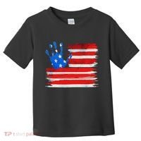 Painted American Flag Hand Print Toddler T-Shirt thumb 0