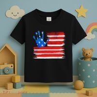 Painted American Flag Hand Print Toddler T-Shirt thumb 3