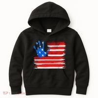 Painted American Flag Hand Print Kids Hoodie thumb 0
