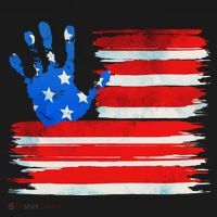Painted American Flag Hand Print Kids Long Sleeve Shirt thumb 2