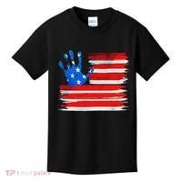 Painted American Flag Hand Print Kids T-Shirt thumb 0