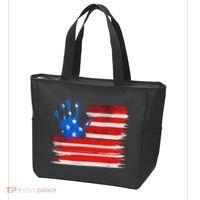 Painted American Flag Hand Print Tote Bag thumb 3