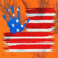 Painted American Flag Hand Print Kati Licensed 12" Camo Cuffed Beanie thumb 2