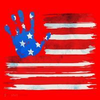 Painted American Flag Hand Print Santa Hat thumb 1