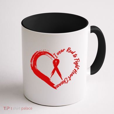 Painted I Wear Red To Fight Heart Disease Coffee Mug back