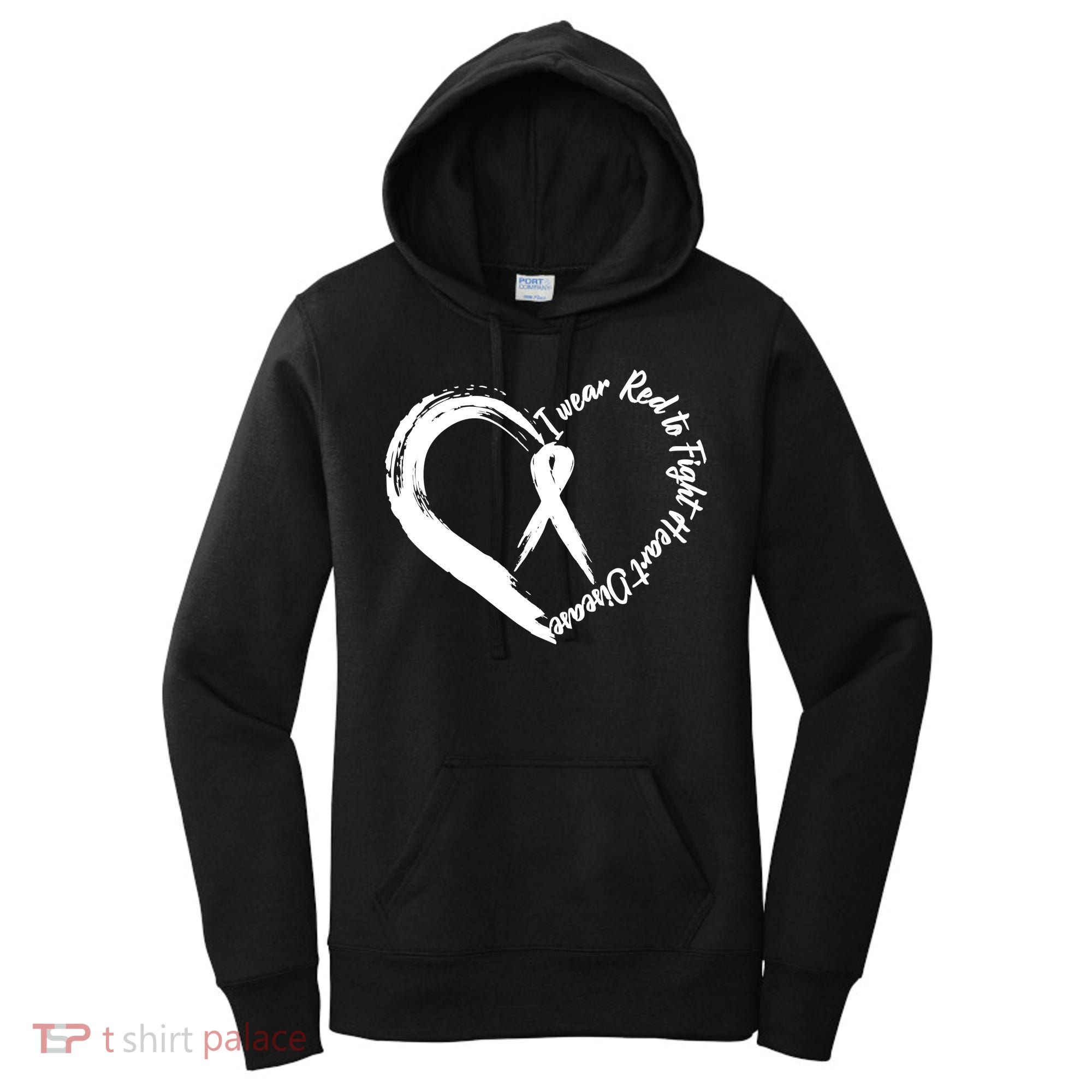 Painted I Wear Red To Fight Heart Disease Women's Hoodie